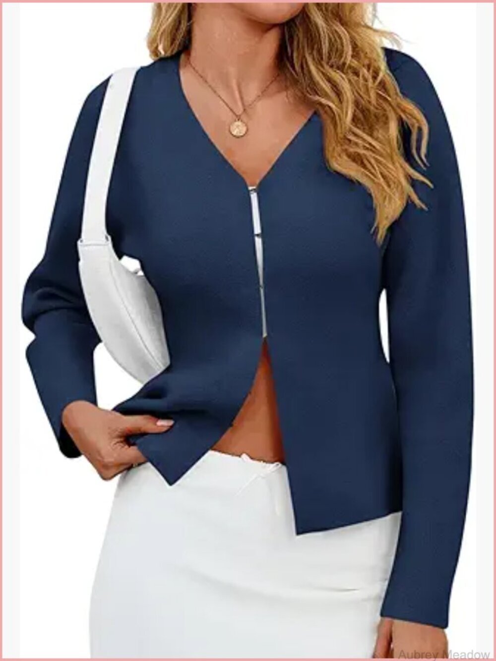 V Neck Split Peplum Cardigan Blazer Open Front Long Sleeve Knit Sweater